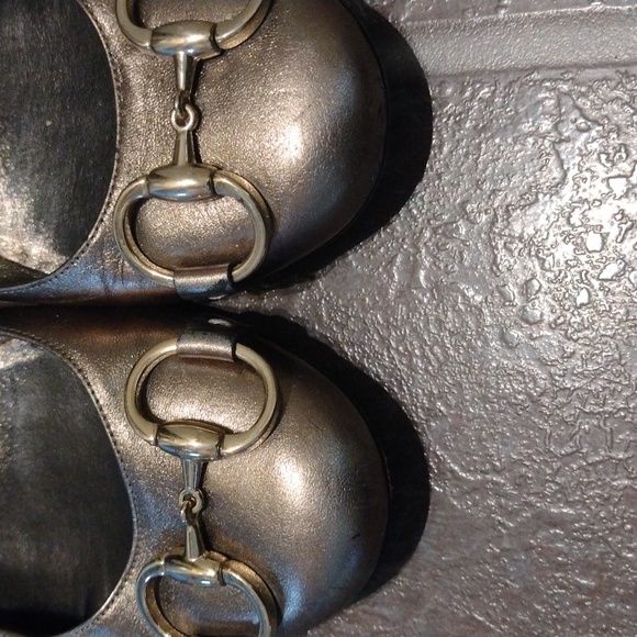 Gucci horses bit Gunmetal ankle strap ballet flats size 36.5C - Picture 3 of 12